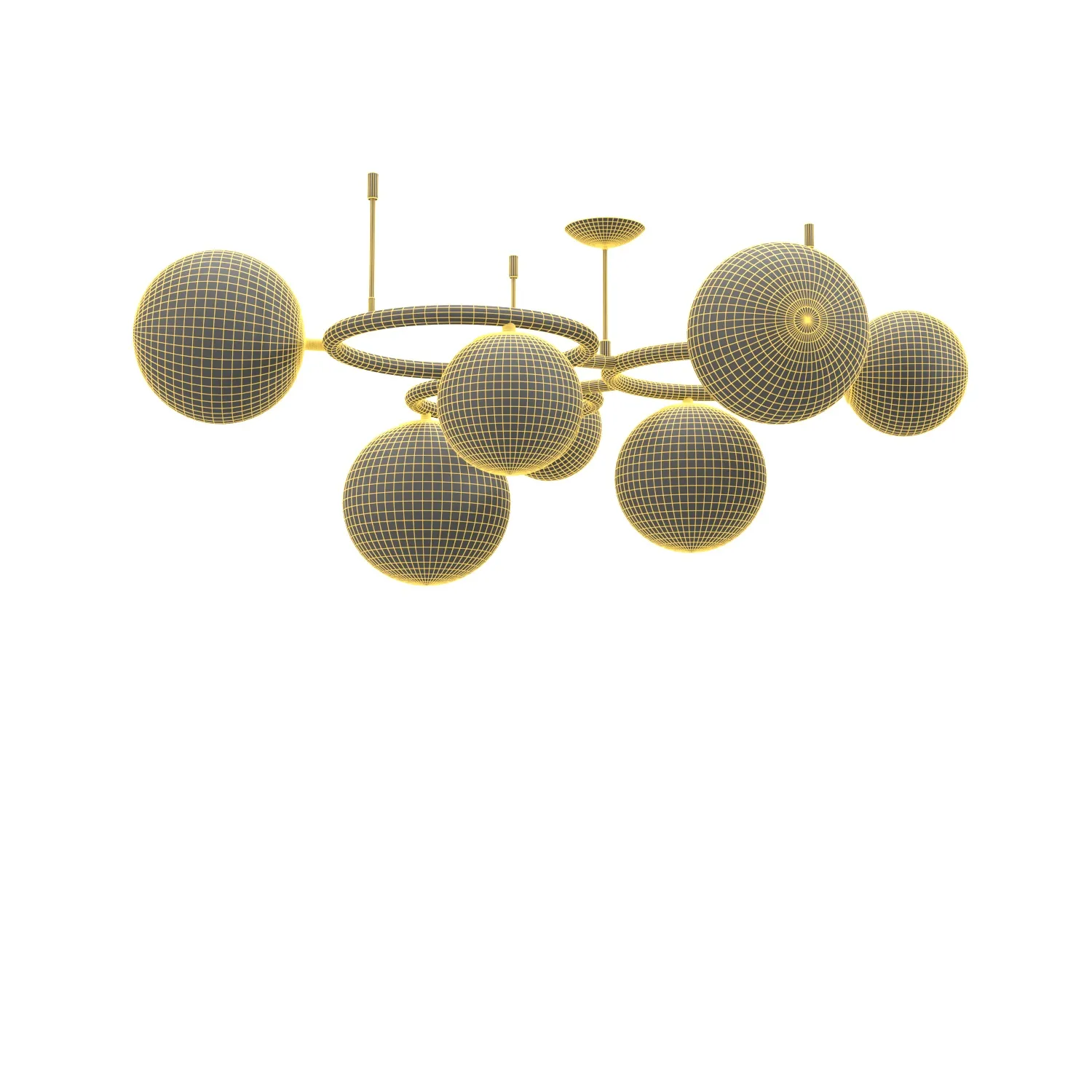 Dimmable Luxury Scandinavian Design Glass Ball Pendant PBR 3D Model_07